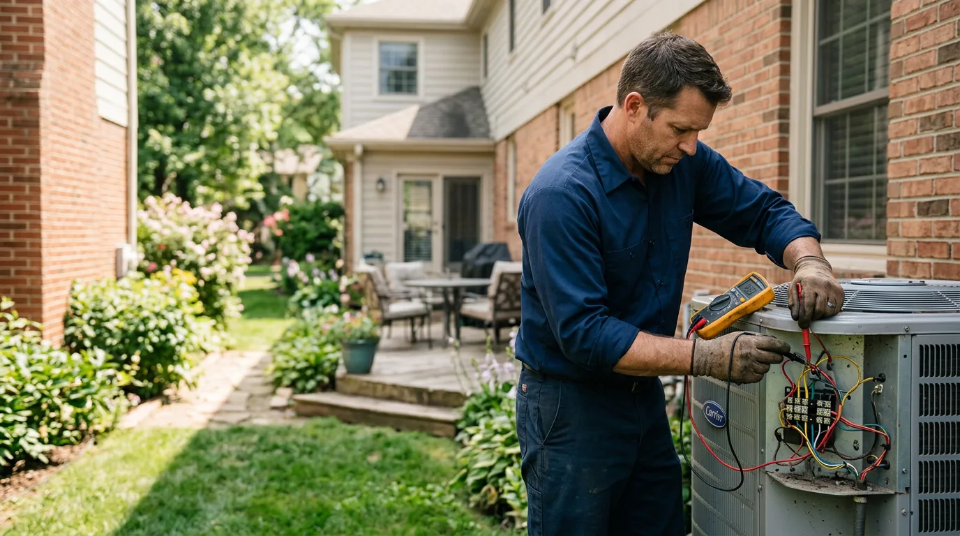 HVAC technician working near Bergholz, OH